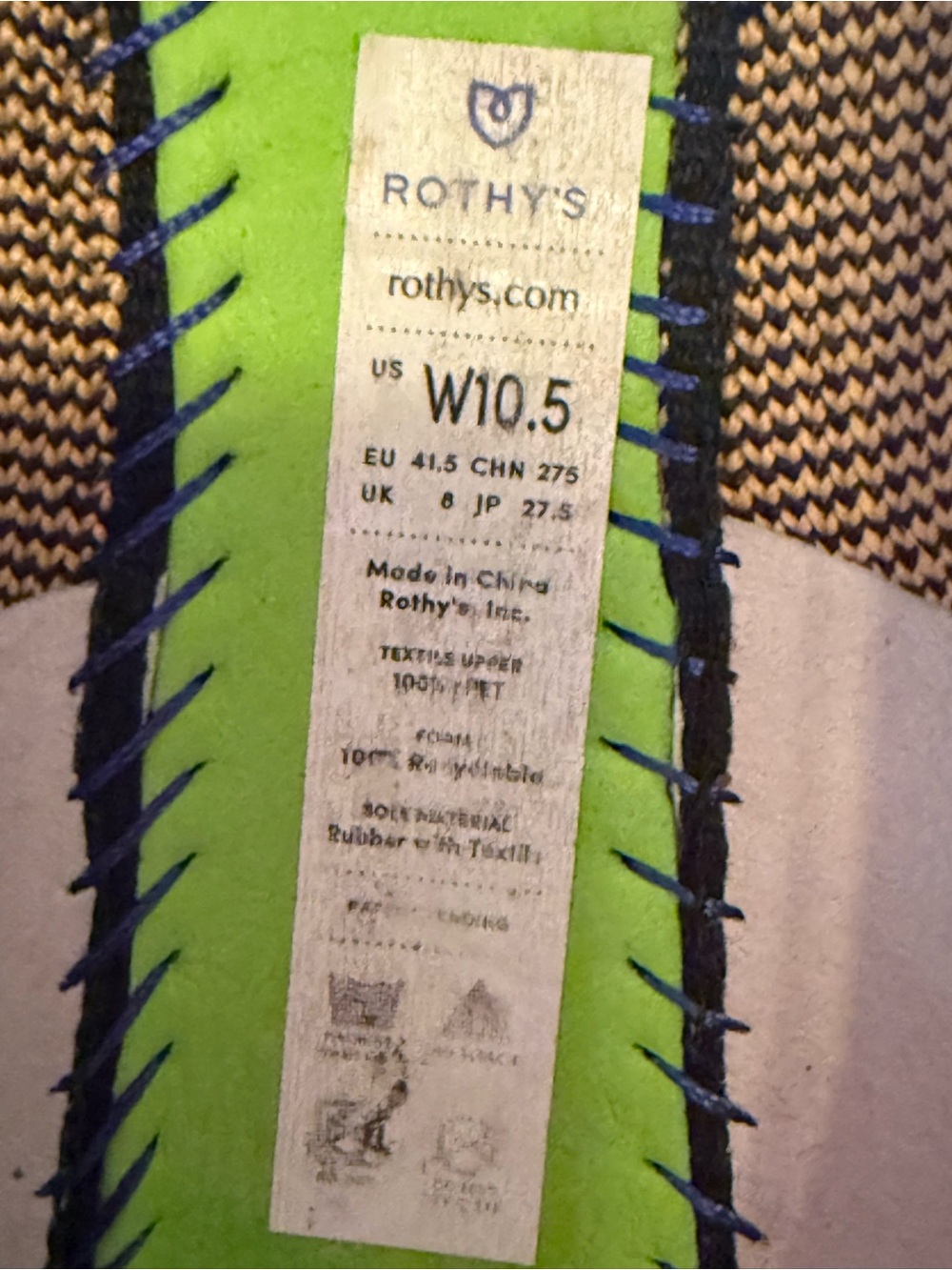 Rothy's Round Toe Flats in Golden Yellow with Black Piping Size 10.5 - Picture 9 of 10